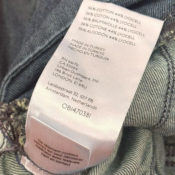 Free People CRVY Soul Ties One-Piece Denim Jumpsuit In Blues Traveler Size L - Picture 6 of 6